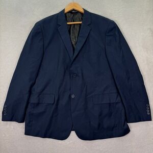 Angelo Rossi Mens 46R Navy Blue MicroTech Performance Stretch Blazer Jacket‎ EUC